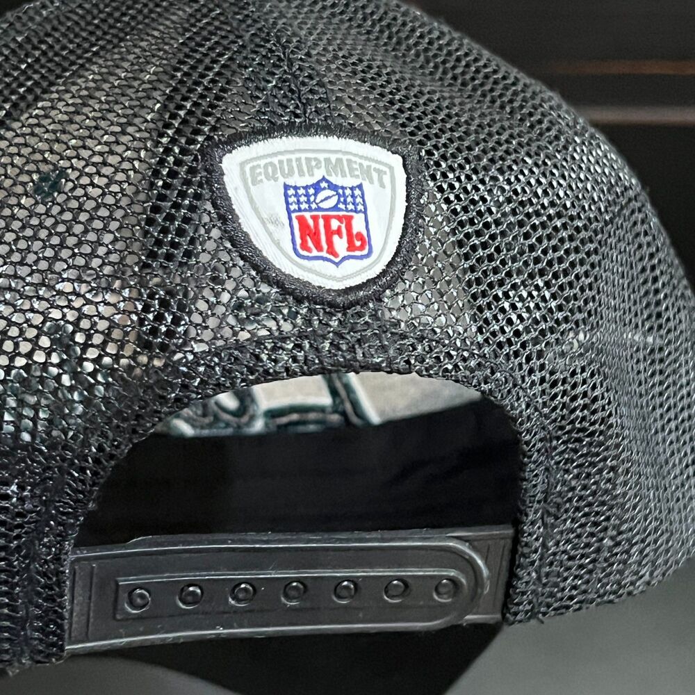 Vintage Y2K Reebok NFL Philadelphia Eagles Script Snapback Green Black Hat - Picture 5 of 10